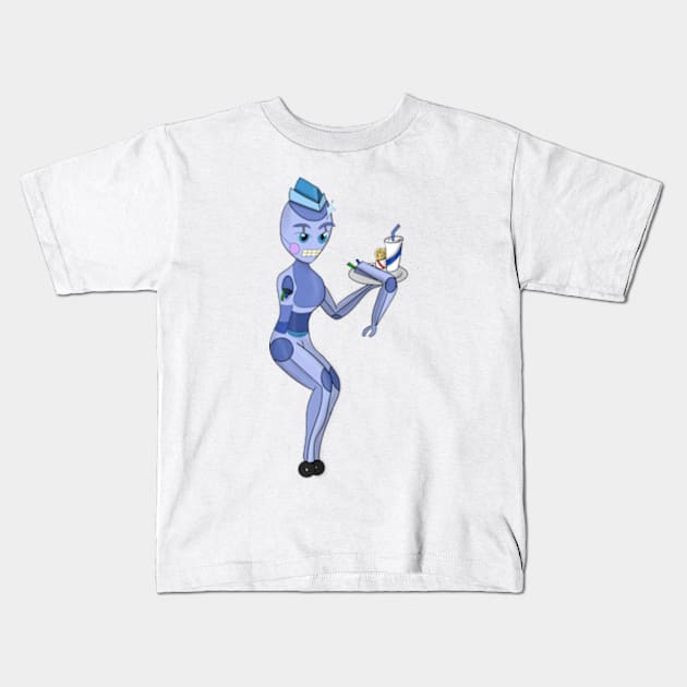 Dinner robot Kids T-Shirt by SnowJade